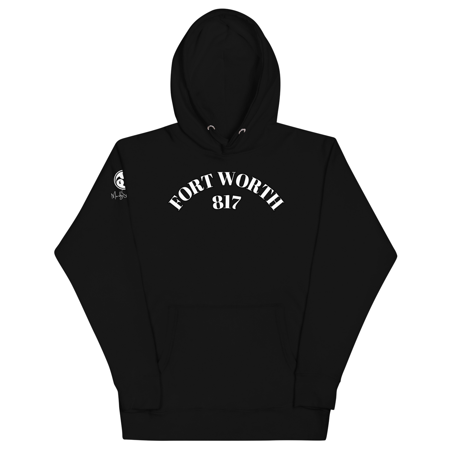 Fort Worth 817 WHT font BLK outline Unisex Hoodie