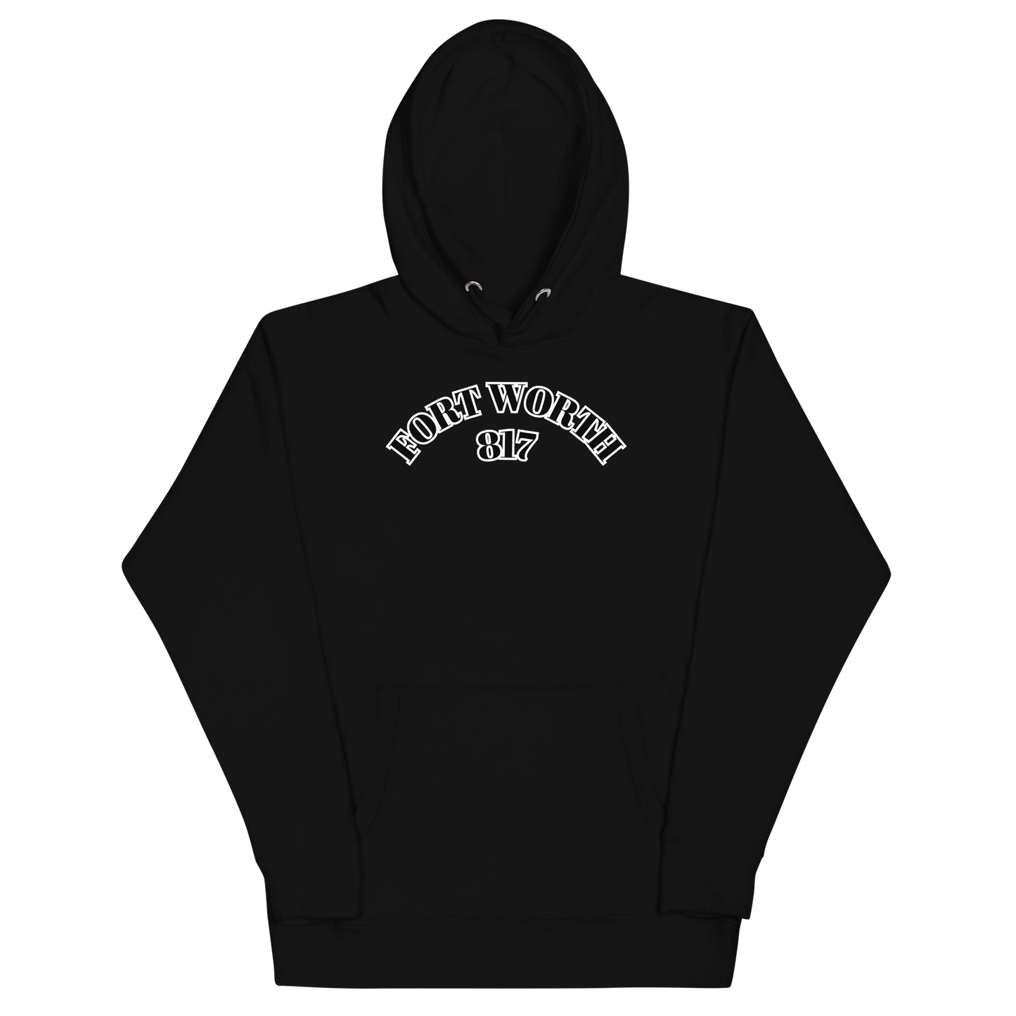 Fort Worth 817 BLK font WHT outline Unisex Hoodie