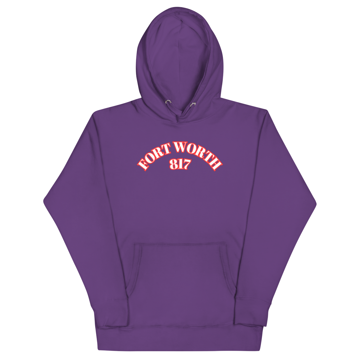 Fort Worth 817 WHT font RED outline Unisex Hoodie