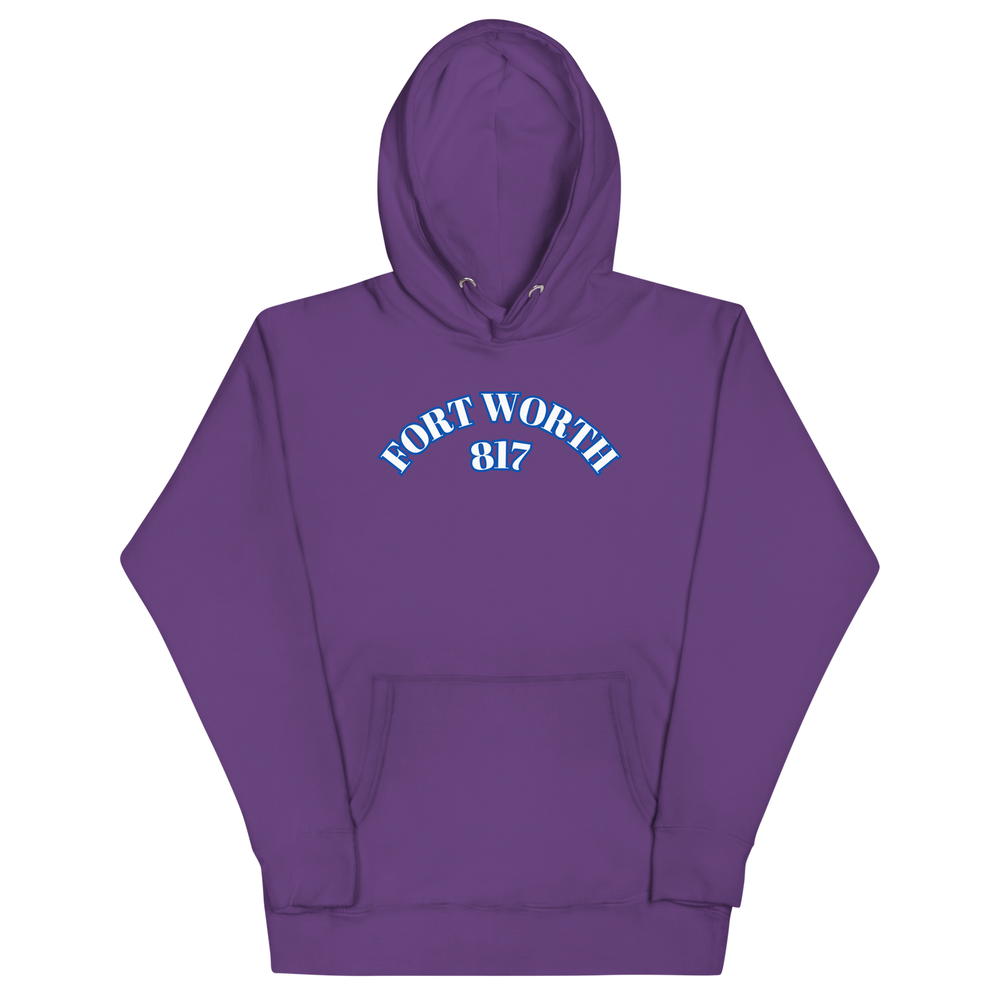 Fort Worth 817 WHT font BLU outline Unisex Hoodie