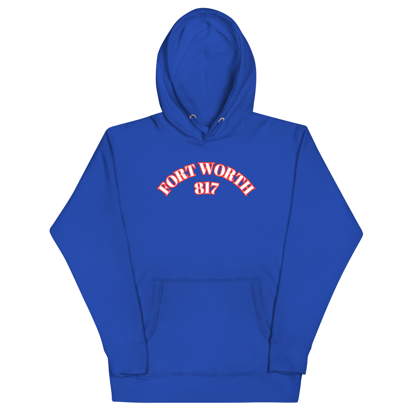 Fort Worth 817 WHT font RED outline Unisex Hoodie