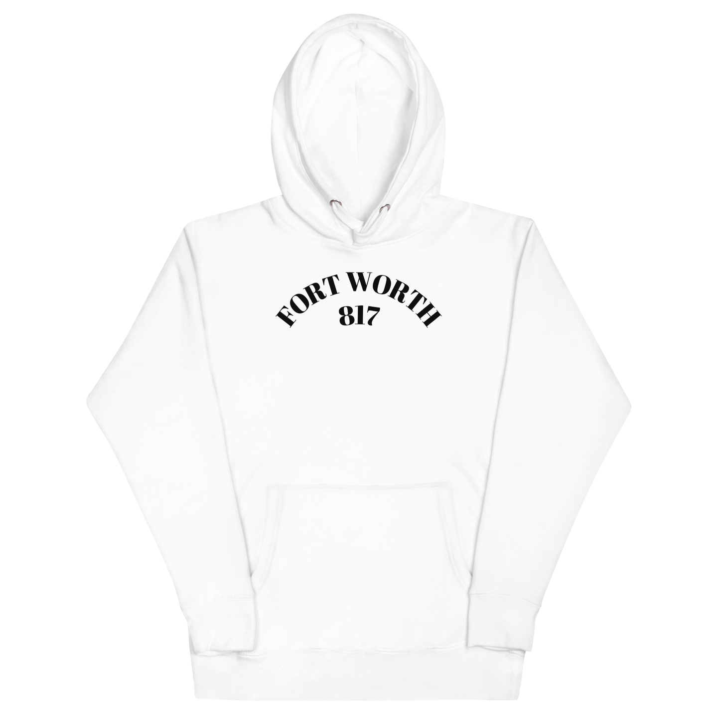 Fort Worth 817 BLK font WHT outline Unisex Hoodie