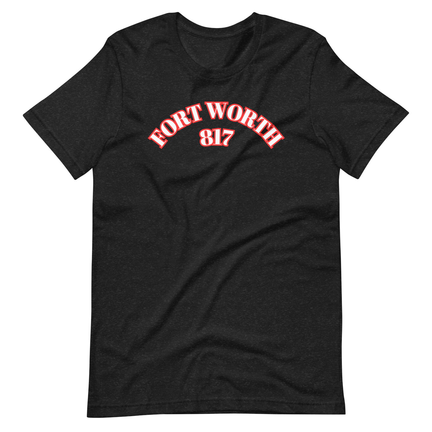 Fort Worth 817 WHT font RED outline Unisex t-shirt