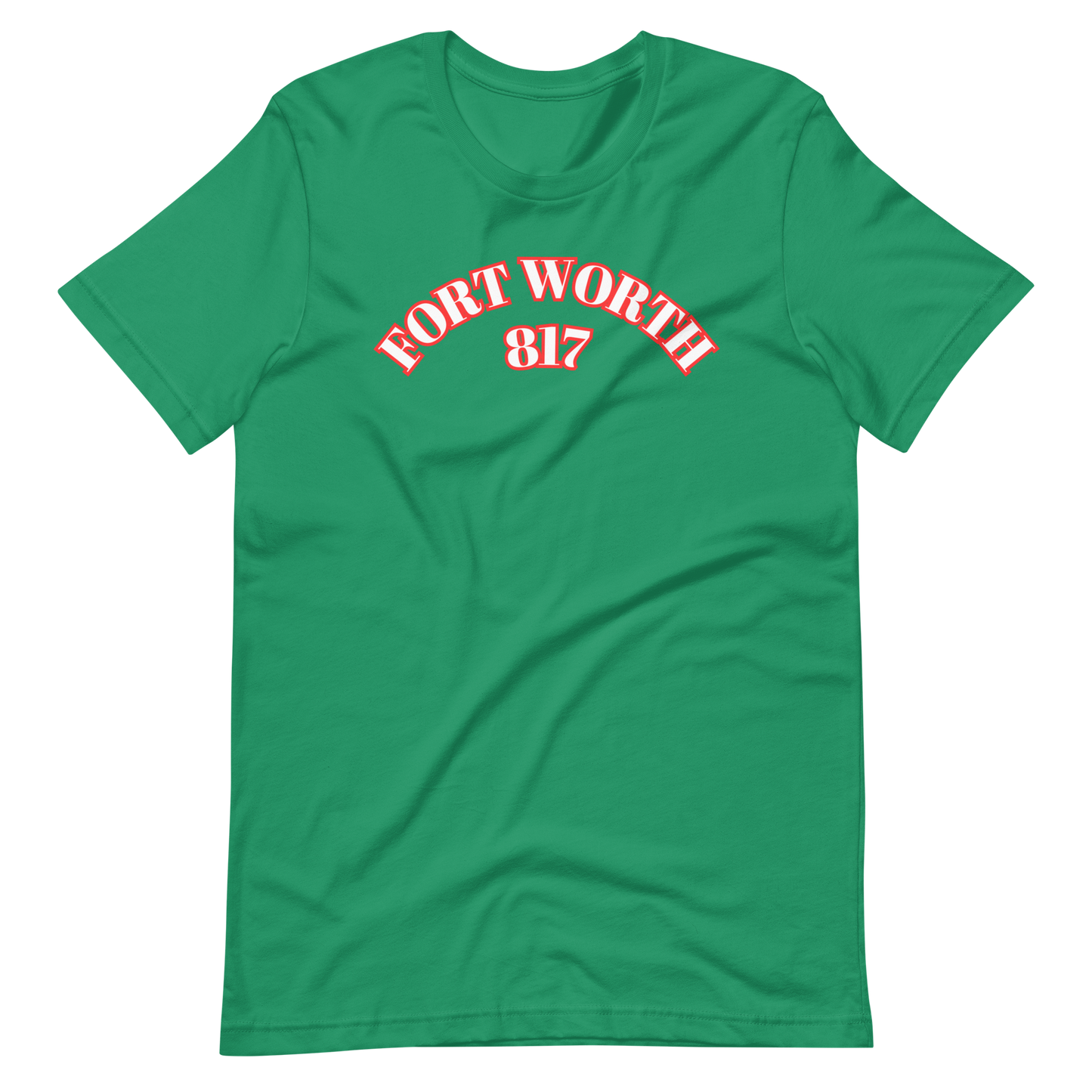Fort Worth 817 WHT font RED outline Unisex t-shirt