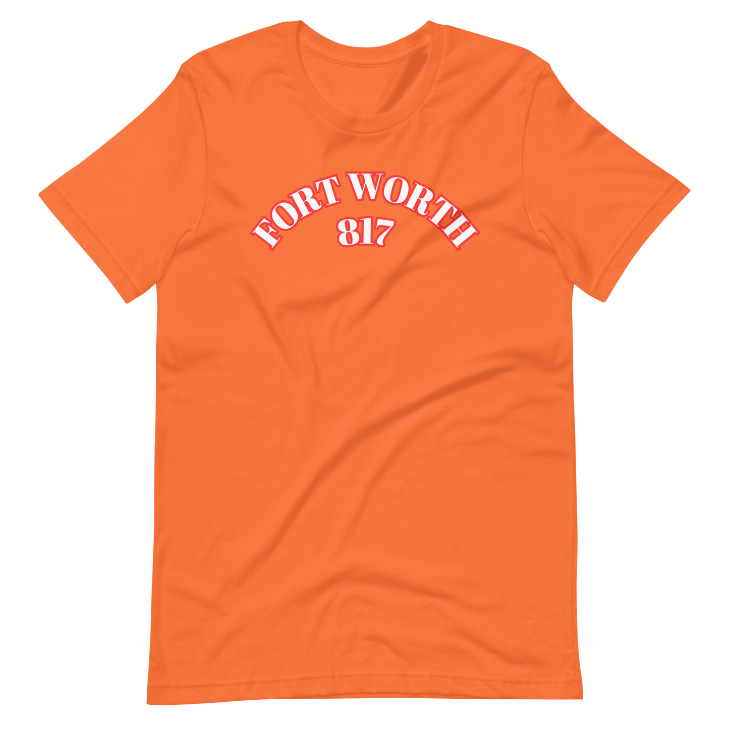 Fort Worth 817 WHT font RED outline Unisex t-shirt