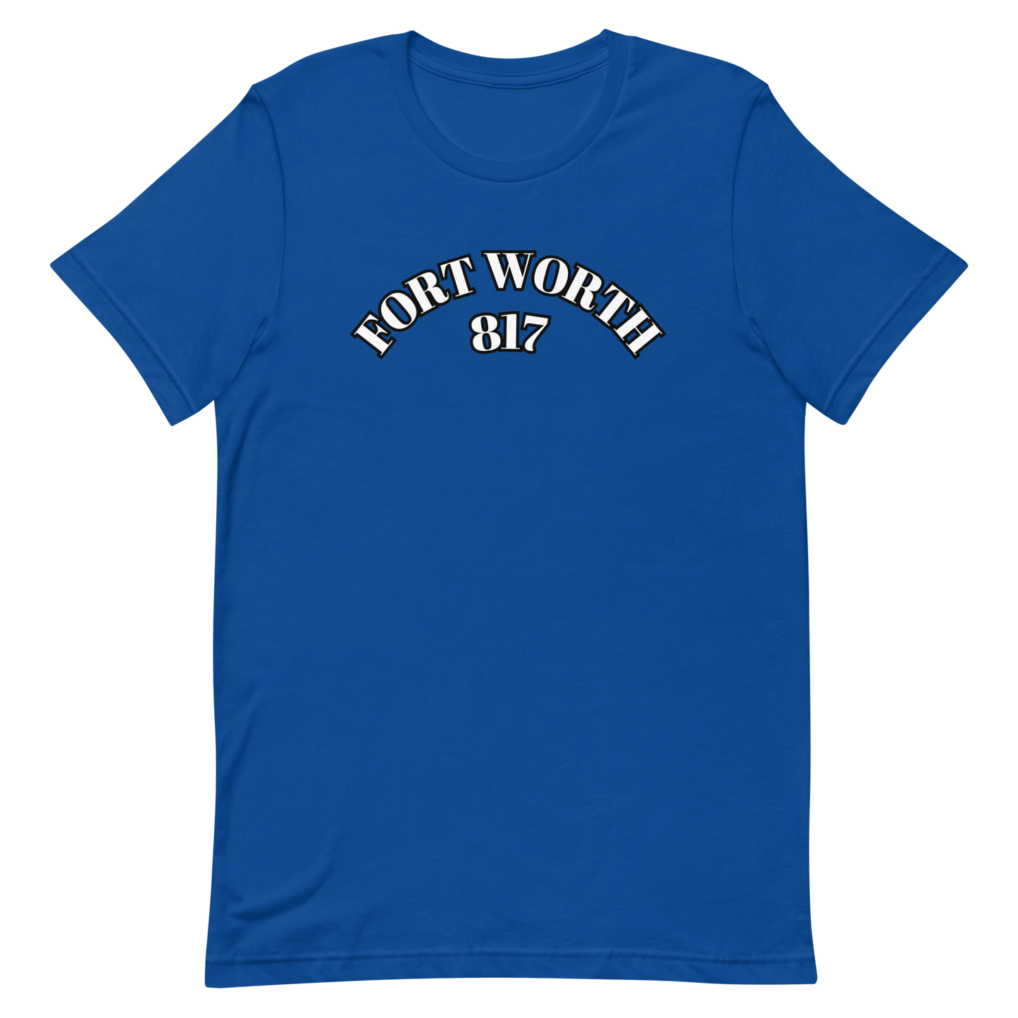 Fort Worth 817 WHT font BLK outline Unisex t-shirt
