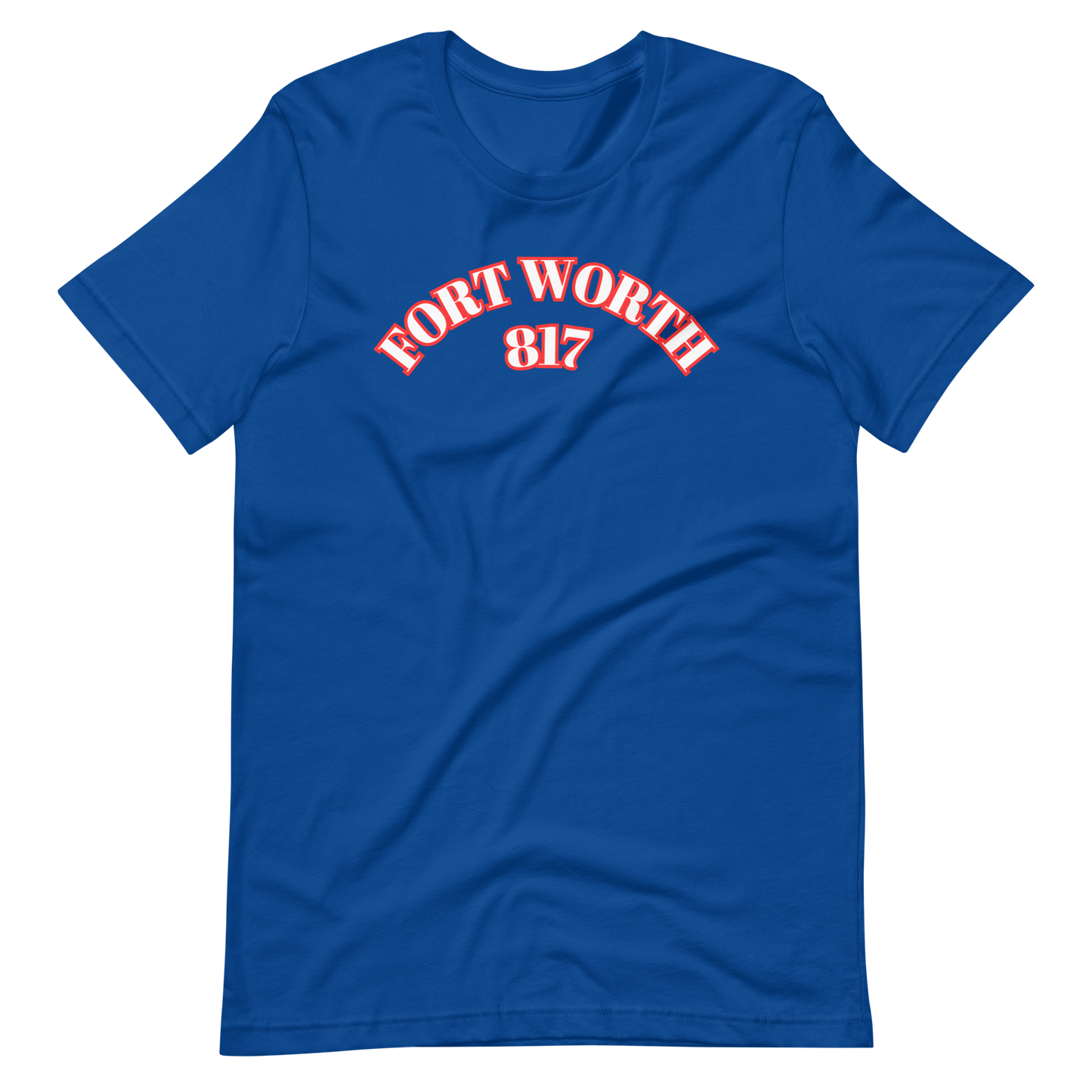 Fort Worth 817 WHT font RED outline Unisex t-shirt