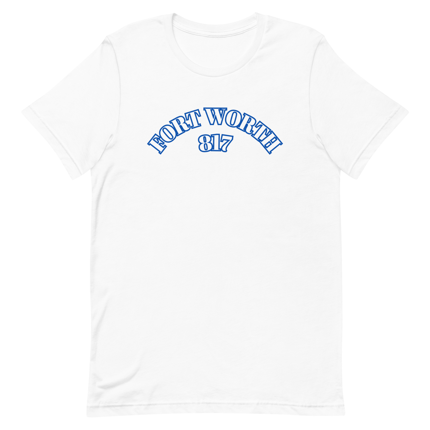 FTW 817 WHT font BLU outline Unisex t-shirt